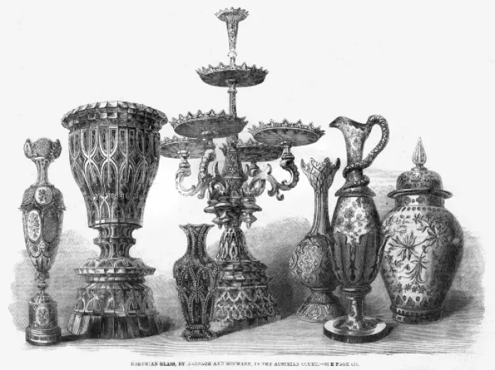 Framed Print : Bohemian glass by Harrach and Hofmann Framed Print : Bohemian glass by Harrach and Hofmann