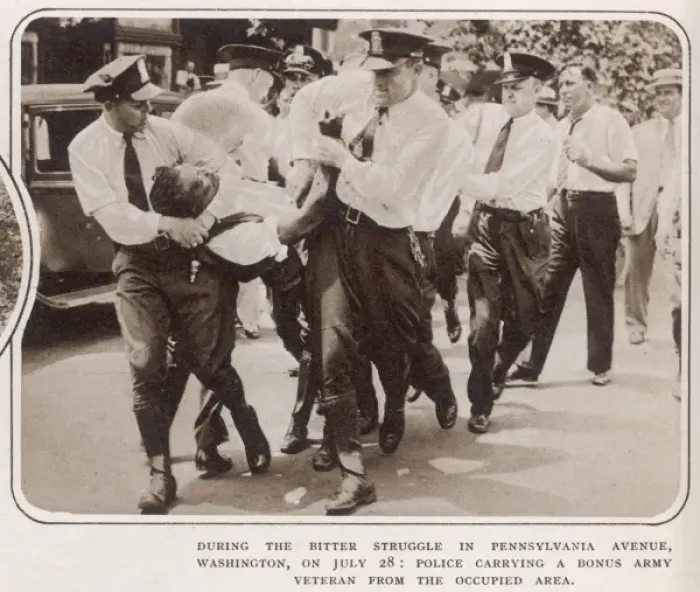 Framed Print : The Bonus Army camp defended: veterans forcibly removed Framed Print : The Bonus Army camp defended: veterans forcibly removed