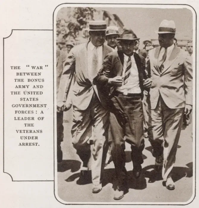 Framed Print : The Bonus Army: a leader arrested