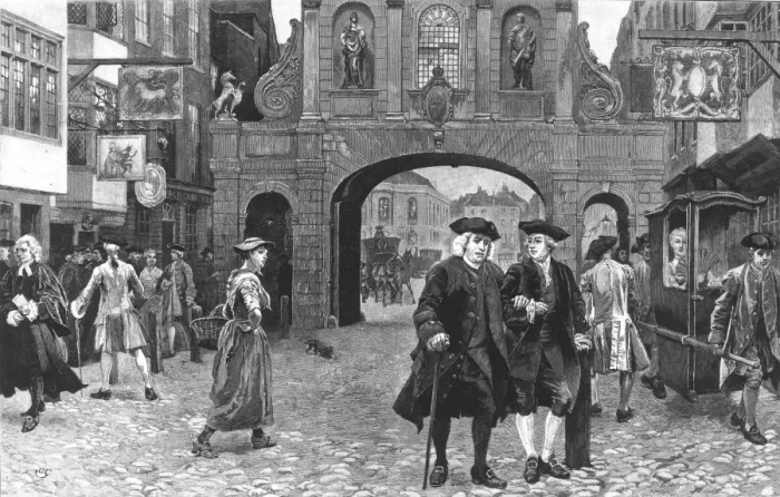 Framed Print : Boswell and Johnson walking down Fleet Street, London Framed Print : Boswell and Johnson walking down Fleet Street, London