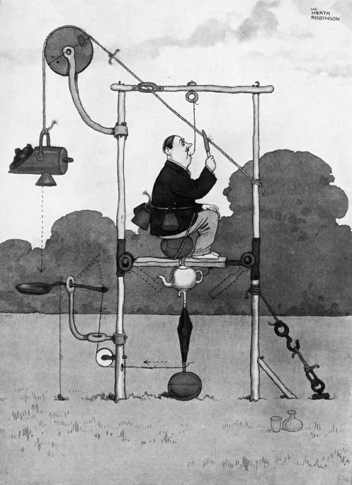 Framed Print : Bound to Draw by William Heath Robinson Framed Print : Bound to Draw by William Heath Robinson