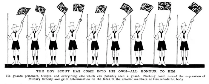 Framed Print : Boy Scouts with flags in wartime by Fish, WW1 Framed Print : Boy Scouts with flags in wartime by Fish, WW1