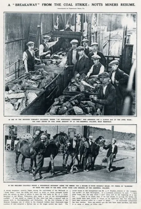Framed Print : Breakaway from coal strike 1926 Framed Print : Breakaway from coal strike 1926
