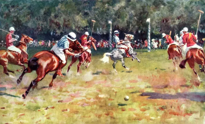 Framed Print : Breaking Up a Rush - Polo by Gilbert Holiday Framed Print : Breaking Up a Rush - Polo by Gilbert Holiday