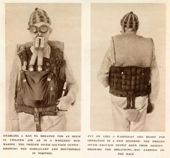 Framed Print : Breathing Apparatus for Diving 1913 Framed Print : Breathing Apparatus for Diving 1913