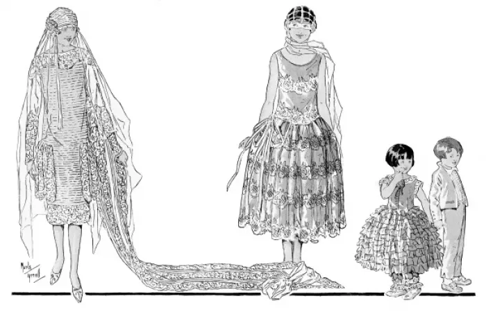Framed Print : Bridal fashions 1928