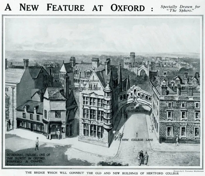 Framed Print : Bridge connecting buildings at Hertford College, Oxford