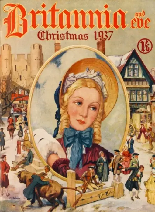 Framed Print : Britannia and Eve Christmas cover 1937 Framed Print : Britannia and Eve Christmas cover 1937