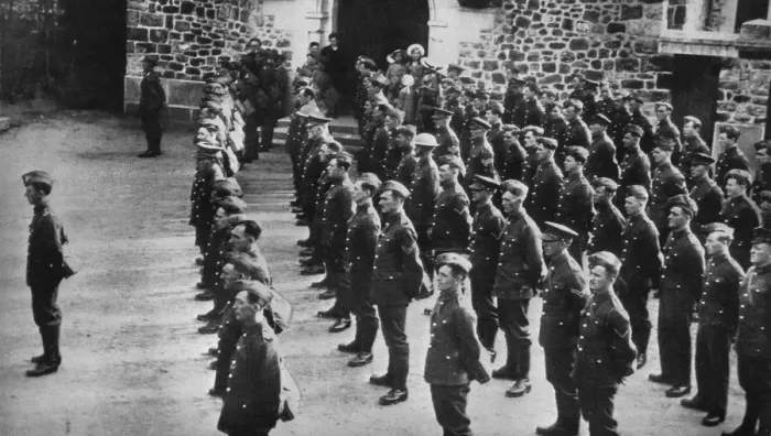 Framed Print : British Army Sunday morning service in France, 1939
