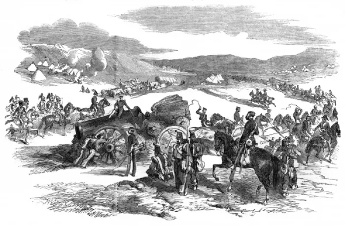 Framed Print : A British Artillery Piece at Balaklava, Crimean War, 1854 Framed Print : A British Artillery Piece at Balaklava, Crimean War, 1854
