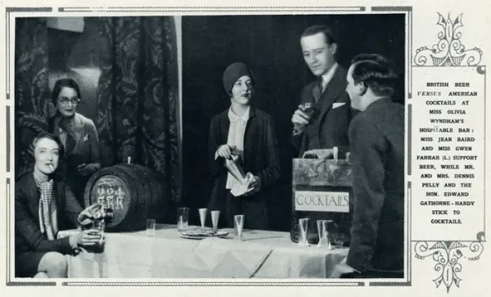 Framed Print : British beer versus American cocktails, 1929