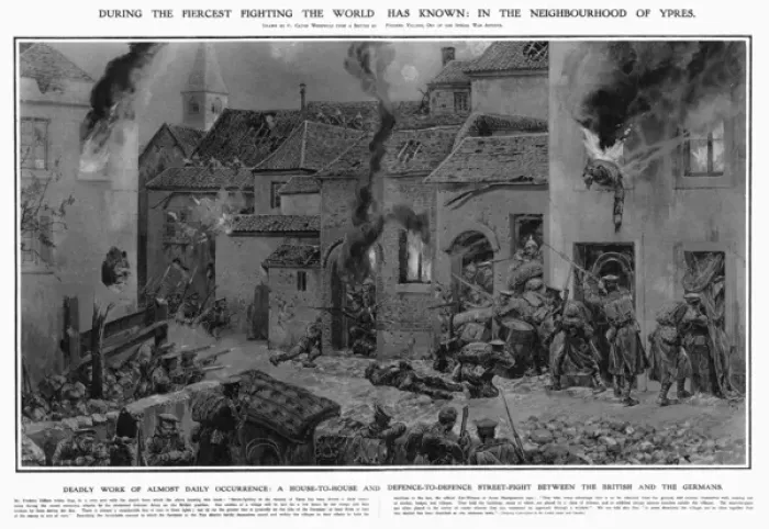 Framed Print : British and Germans fighting in vicinity of Ypres, 1914 Framed Print : British and Germans fighting in vicinity of Ypres, 1914