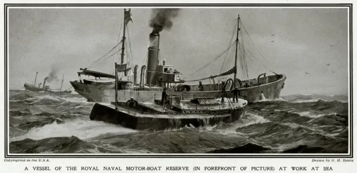 Framed Print : British motor boat reserve at sea by G. H. Davis