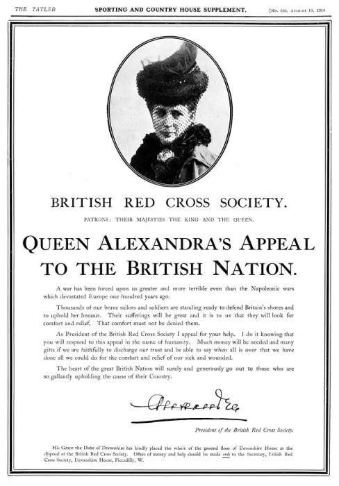 Framed Print : British Red Cross Society appeal by Queen Alexandra, WW1