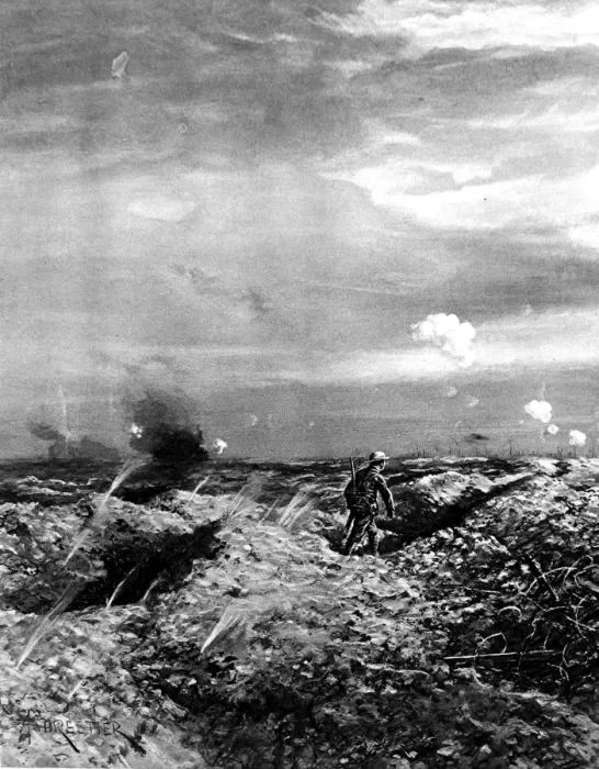 Framed Print : British Runner crossing No Mans Land; First World War, 1 Framed Print : British Runner crossing No Mans Land; First World War, 1