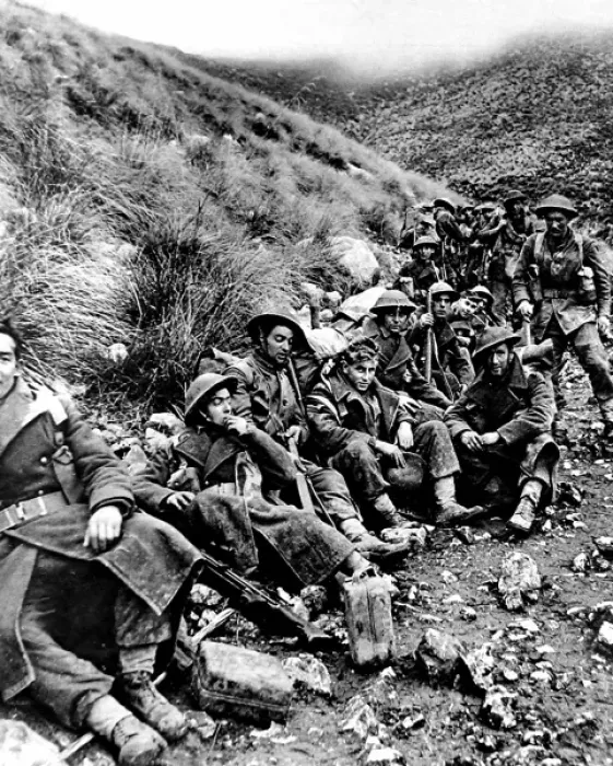 Framed Print : British Soldiers resting near Monte Camino; Second World War Framed Print : British Soldiers resting near Monte Camino; Second World War