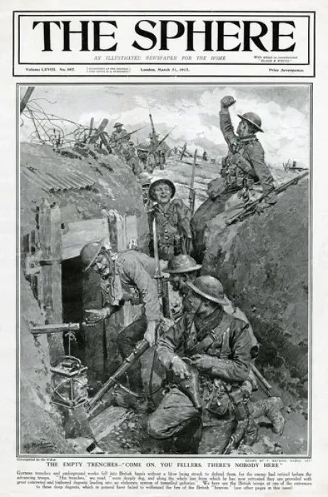 Framed Print : British soldiers find empty trench