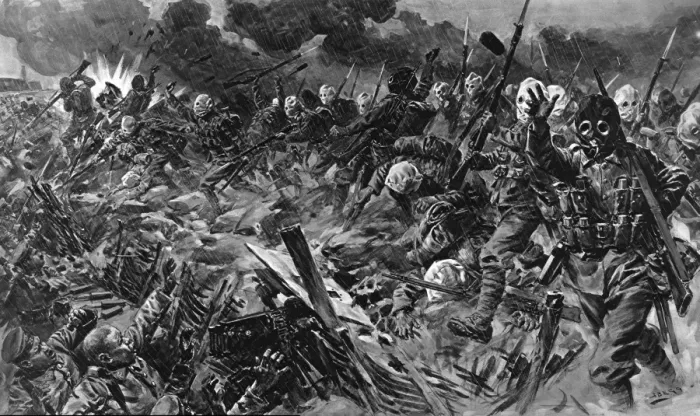 Framed Print : British terriorials charging at Loos Framed Print : British terriorials charging at Loos