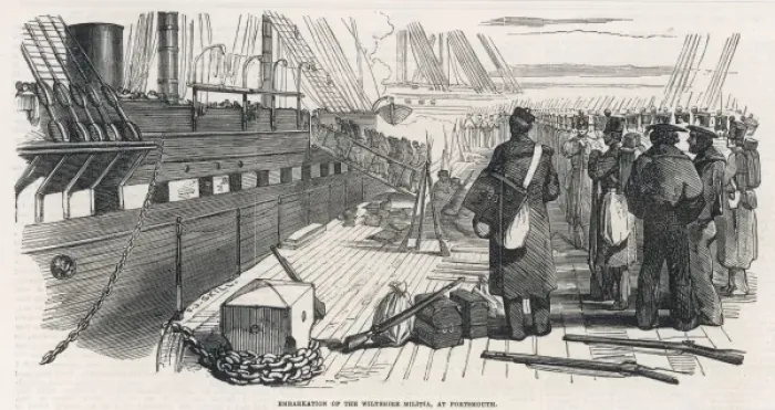 Framed Print : British Troops Embark