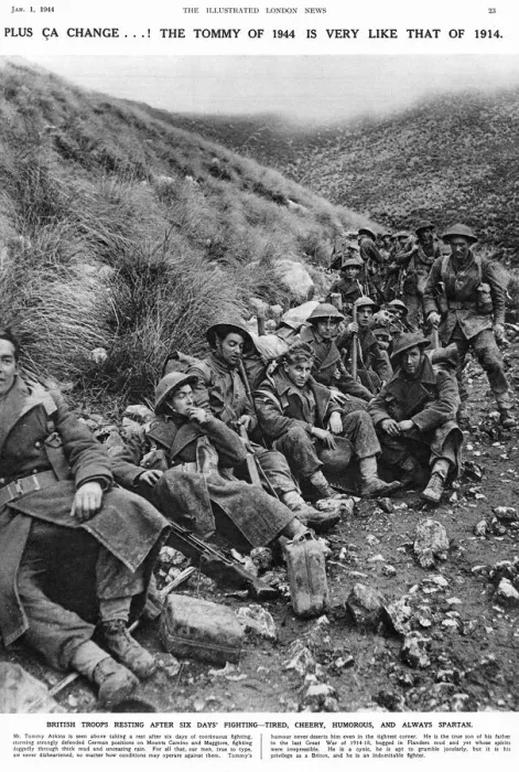 Framed Print : British troops resting after six days fighting, 1944 Framed Print : British troops resting after six days fighting, 1944