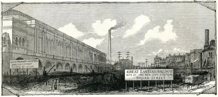 Framed Print : Broad Street Station 1871 Framed Print : Broad Street Station 1871