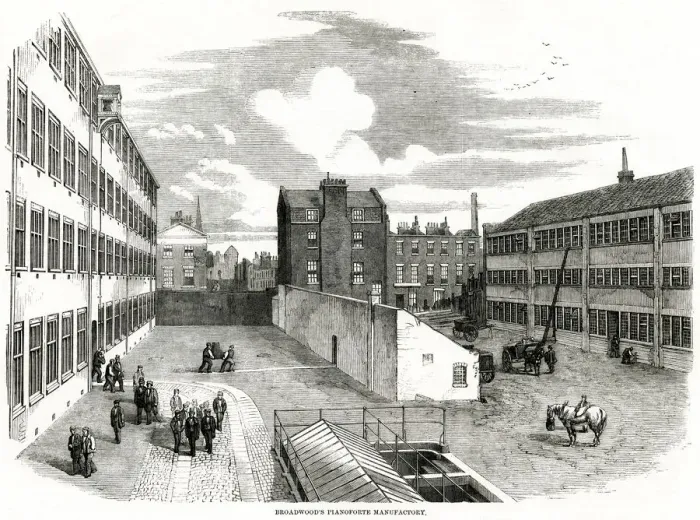 Framed Print : Broadwoods Pianoforte manufactory 1858