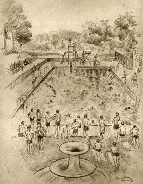 Framed Print : Bromsgrove School, Worcestershire, swimming