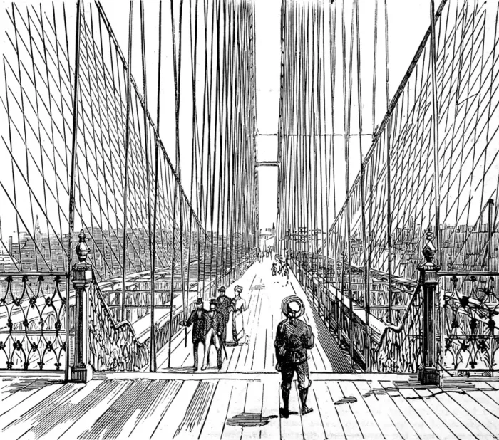 Framed Print : The Brooklyn Bridge, New York, 1883 Framed Print : The Brooklyn Bridge, New York, 1883