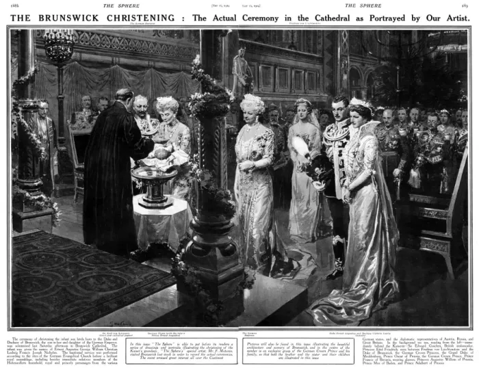 Framed Print : The Brunswick Christening by Fortunino Matania Framed Print : The Brunswick Christening by Fortunino Matania