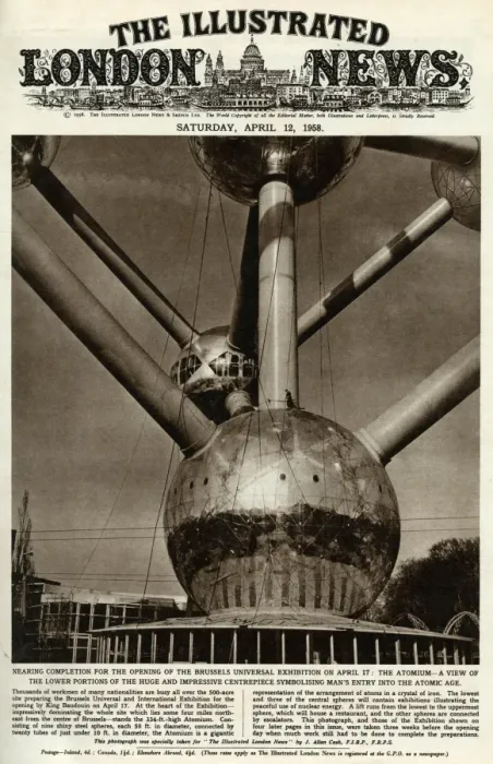 Framed Print : Brussels Atomium, nearly completed 1958