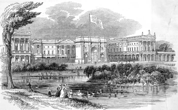 Framed Print : Buckingham Palace, London, 1842 Framed Print : Buckingham Palace, London, 1842