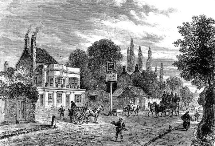 Framed Print : The Bull and Last Inn, Kentish Town, 19th century Framed Print : The Bull and Last Inn, Kentish Town, 19th century