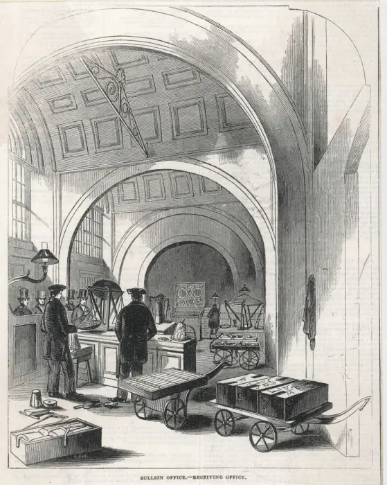 Framed Print : Bullion Office. Bank of England. Receiving Office Framed Print : Bullion Office. Bank of England. Receiving Office