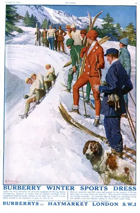 Framed Print : Burberry advert: Winter sports dress Framed Print : Burberry advert: Winter sports dress