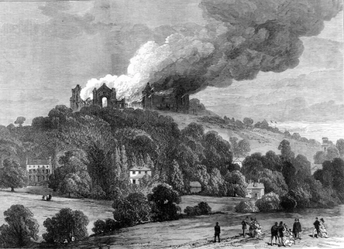 Framed Print : The Burning of the Alexandra Palace, London, 1873 Framed Print : The Burning of the Alexandra Palace, London, 1873