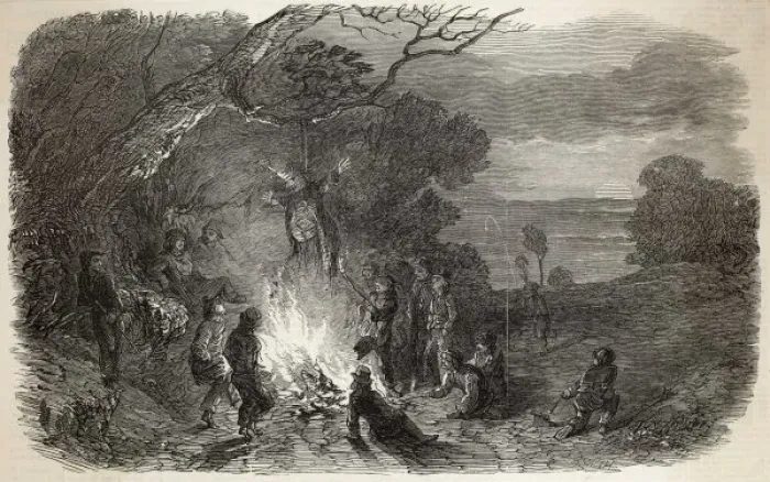 Framed Print : Burning the Guy / 1848 Framed Print : Burning the Guy / 1848