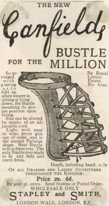 Framed Print : BUSTLE. Canfields Bustle for the Million : a spring enables it to fold Framed Print : BUSTLE. Canfields Bustle for the Million : a spring enables it to fold