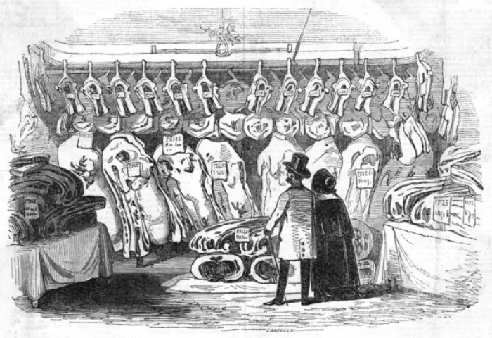 Framed Print : Butchers shop, 1843 Framed Print : Butchers shop, 1843