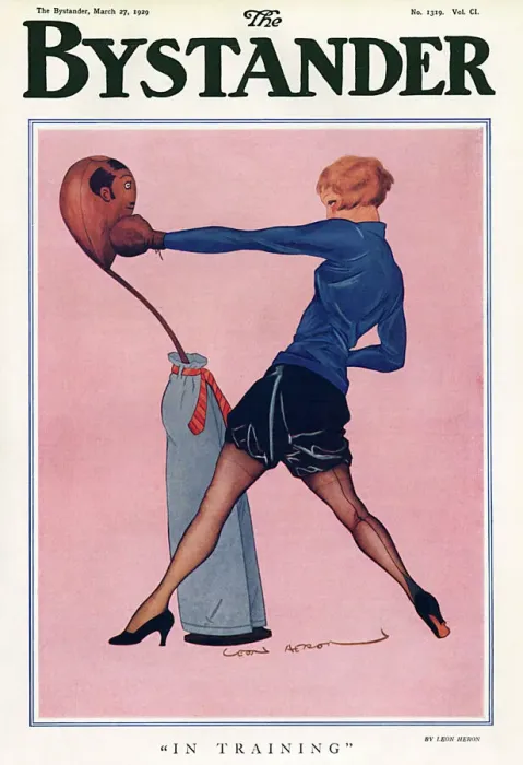 Framed Print : Bystander cover 1929 - In Training - Boxing woman Framed Print : Bystander cover 1929 - In Training - Boxing woman