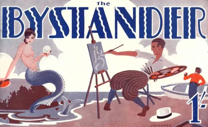 Framed Print : Bystander front cover 5 February 1930, artist and mermaid Framed Print : Bystander front cover 5 February 1930, artist and mermaid