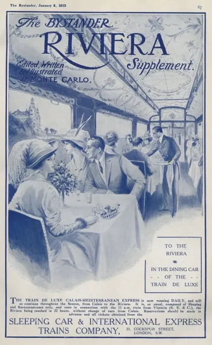 Framed Print : Bystander Riviera supplement - train de luxe Framed Print : Bystander Riviera supplement - train de luxe