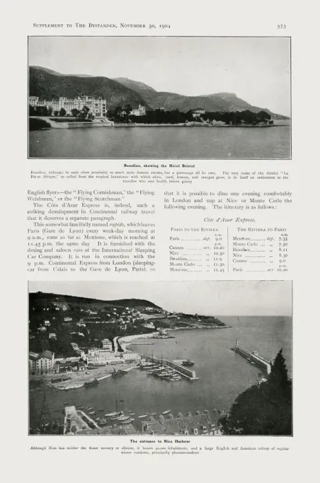 Framed Print : Bystander Supplement, The Riviera for the Christmas Holidays
