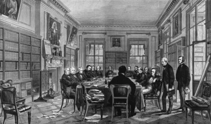 Framed Print : Cabinet meeting in Downing Street, London Framed Print : Cabinet meeting in Downing Street, London