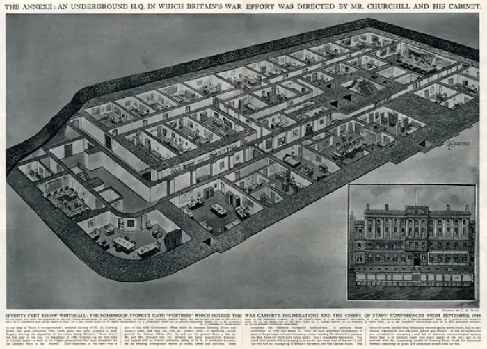Framed Print : Cabinet War Rooms by G. H. Davis Framed Print : Cabinet War Rooms by G. H. Davis