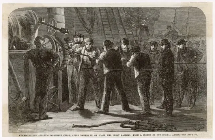 Framed Print : Cable Breaks 1865 Framed Print : Cable Breaks 1865