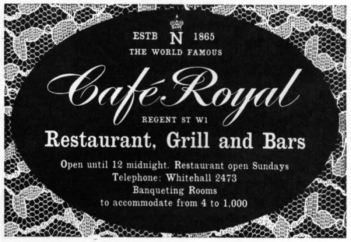 Framed Print : Cafe Royal advert Framed Print : Cafe Royal advert