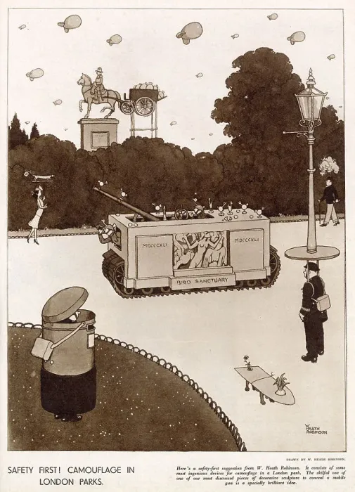 Framed Print : Camouflaged civilians, home guards and dogs in a London park hiding from the enemy above. Date: 1941 Framed Print : Camouflaged civilians, home guards and dogs in a London park hiding from the enemy above. Date: 1941