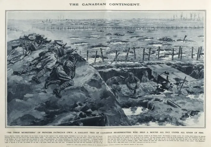 Framed Print : Canadian Light Infantry in Great War Deeds, WW1