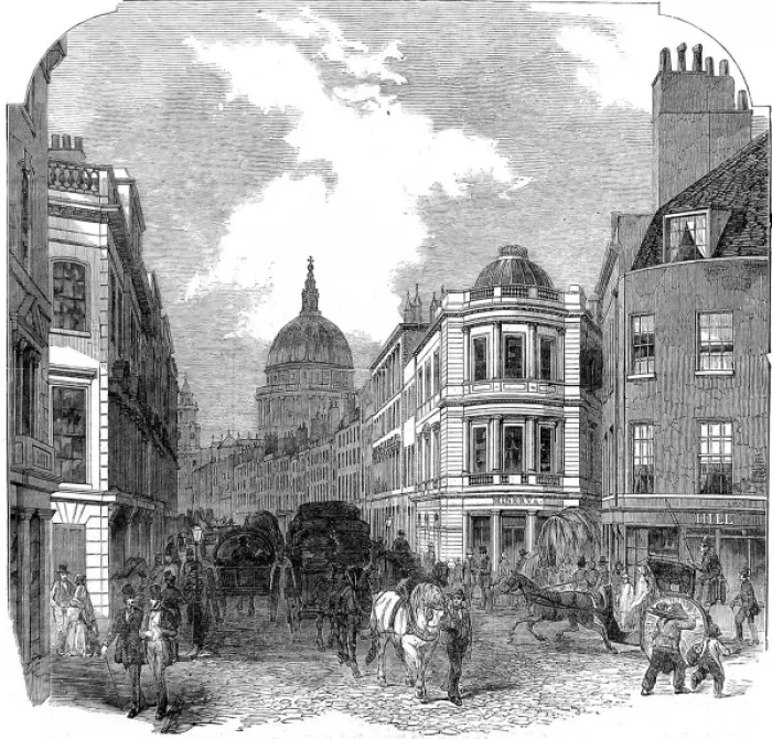 Framed Print : Cannon Street, London, 1854 Framed Print : Cannon Street, London, 1854