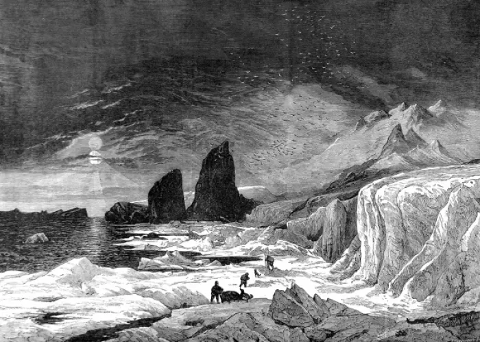 Framed Print : The Cape of Pillars, Crown Prince Rudolf Land, 1875